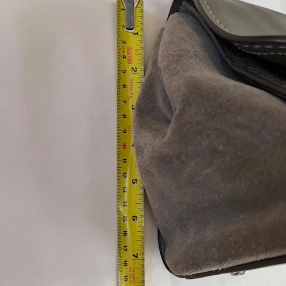COACH | New York Faye Suede and Gray Leather Crossbody Shoulder Bag-EUC - Picture 15 of 16